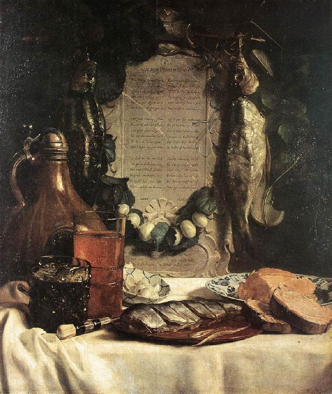 BRAY, Joseph de Still-life in Praise of the Pickled Herring df